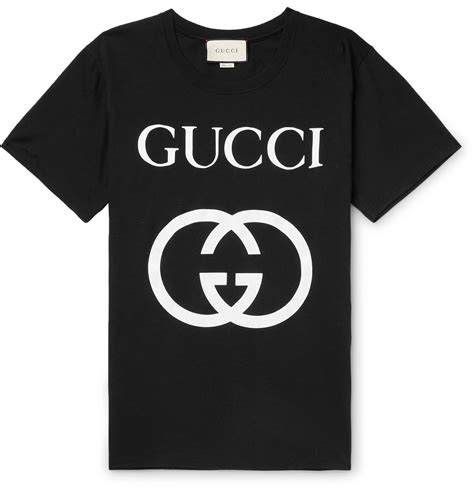 gucci print cotton t shirt black|Gucci xxv shirt.